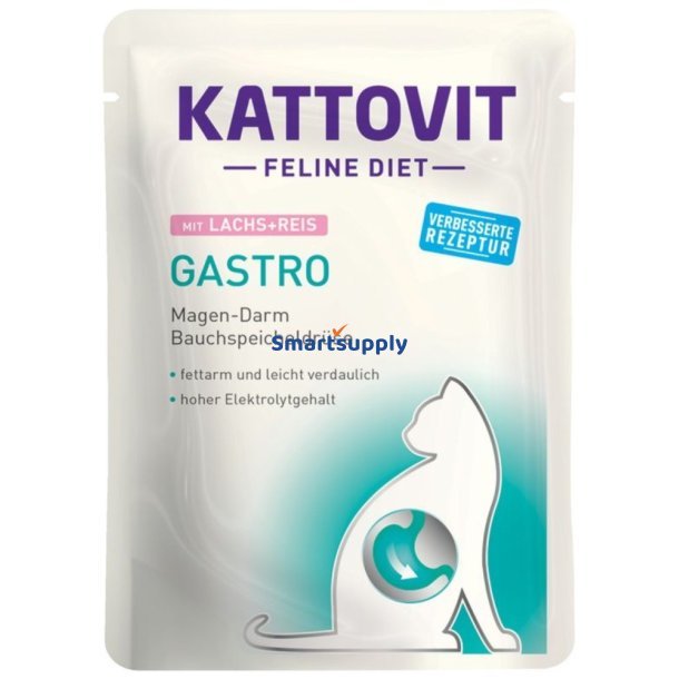 Kattovit Feline Diet Gastro Laks Med Ris - Vdfoder Til Katte - 85G