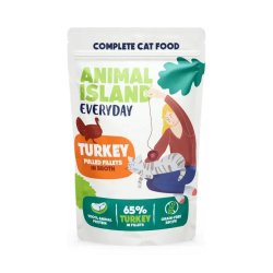 ANIMAL ISLAND Everyday Turkey fillets in broth - vd kattefoder - 12 x 85g
