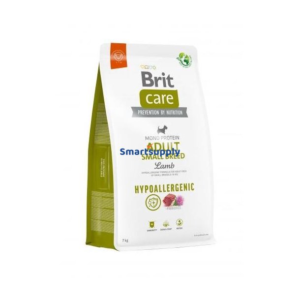 Brit Care Hypoallergen Adult Small Breed Lam &amp; Ris - Trfoder Til Hunde - 7 Kg