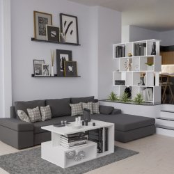 Reol Fiesta 4P 59,5X30x140 cm, Hvid