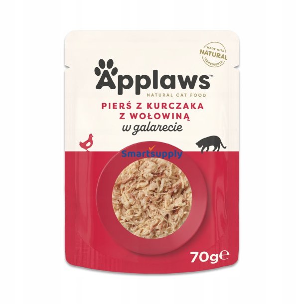 APPLAWS Chicken Breast with Beef in Jelly - vd kattefoder - 70g