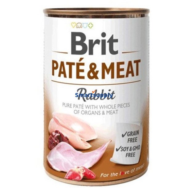 Brit Pat&eacute; &amp; Meat Rabbit - Vdfoder Til Hunde - 400G