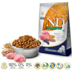 FARMINA N&D Ancestral Grain Puppy Medium&Maxi Lamb - trfoder til hunde - 12 kg