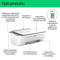 Hp Deskjet 2820E Trdls Alt-I-En Farveprinter, Kopimaskine, Scanner
