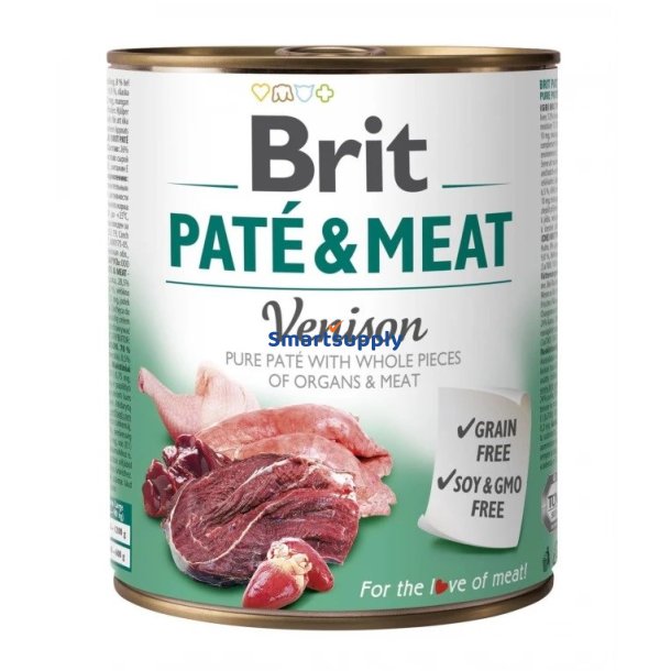 Brit Pat&eacute; &amp; Meat Vildt - Vdfoder Til Hunde - 800G