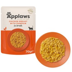 APPLAWS Chicken breast with pumpkin in broth - vd kattefoder - 70g