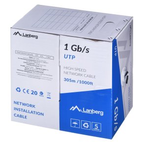 LANBERG UTP-KABEL 1 GB/S 305 M LEDNING CCA SORT