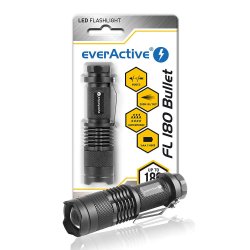 LED Hndholdt Lommelygte Everactive Fl-180 "Bullet" Med Cree Xp-E2 LED