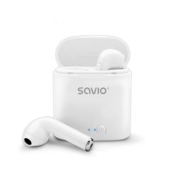 Savio Tws-01 Trdlse Bluetooth Hretelefoner, Hvide