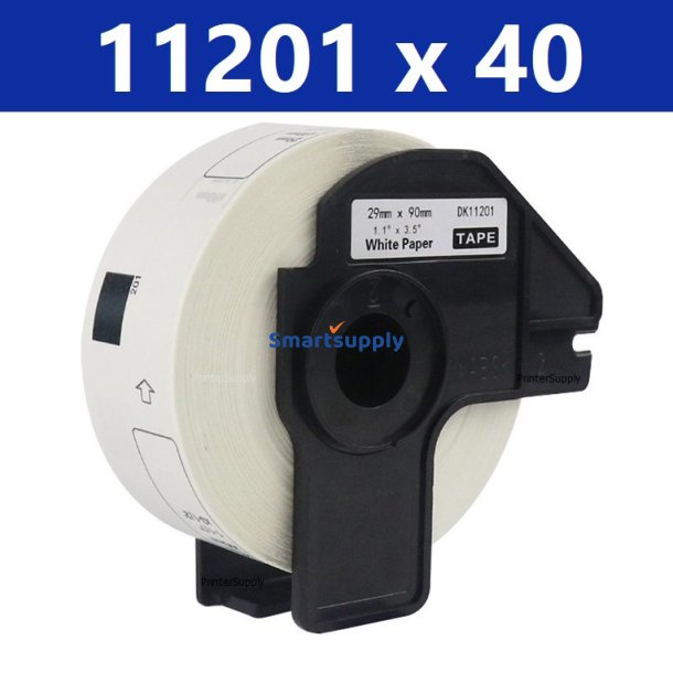 40 x Brother DK11201 labelrulle 29mm x 90mm kompatibel