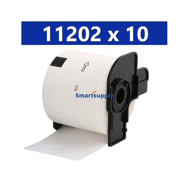 10 x Brother DK11202 fragtlabels 62mm x 100mm kompatibel