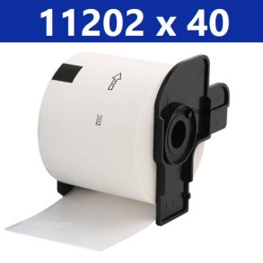 40 x Brother DK11202 fragtlabels 62mm x 100mm kompatibel