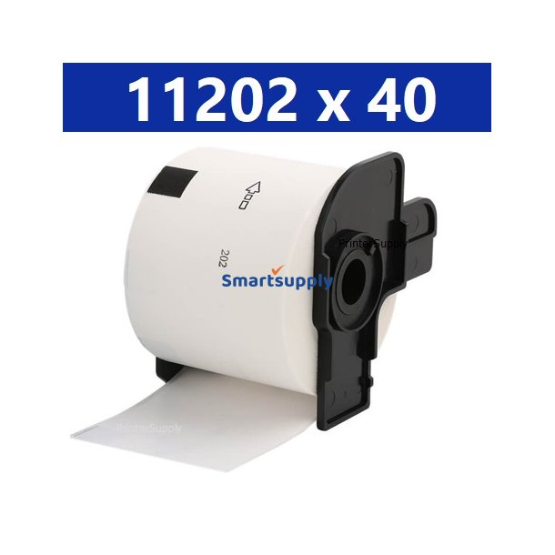 40 x Brother DK11202 fragtlabels 62mm x 100mm kompatibel