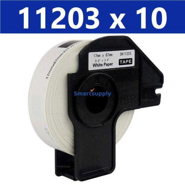 10 x Brother DK11203 labels mapper 17mm x 87mm kompatibel
