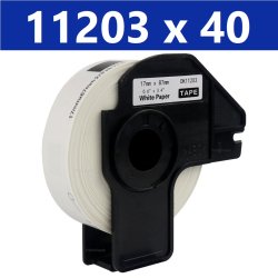 40 x Brother DK11203 labels mapper 17mm x 87mm kompatibel