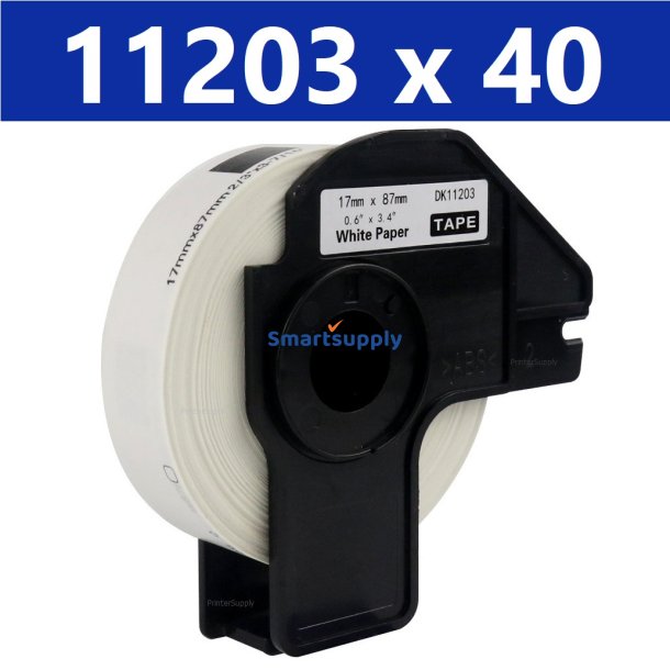 40 x Brother DK11203 labels mapper 17mm x 87mm kompatibel