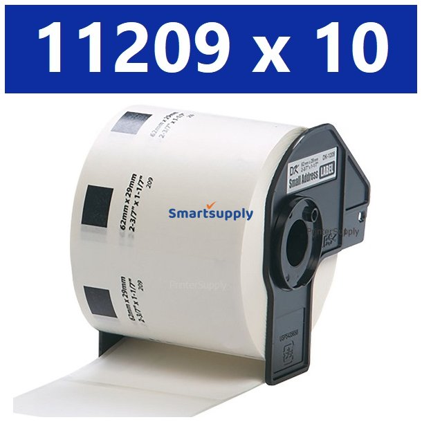 10 x Brother DK11209 adresse labels 29mm x 62mm kompatibel