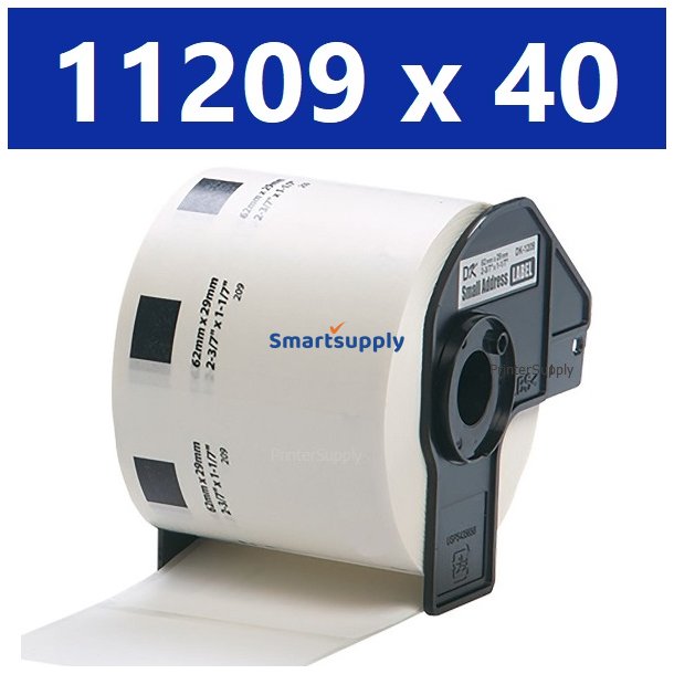 40 x Brother DK11209 adresse labels 29mm x 62mm kompatibel