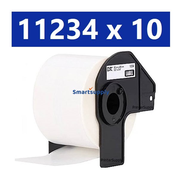 10 x Brother DK11234 navneskilte 60mm x 86mm kompatibel