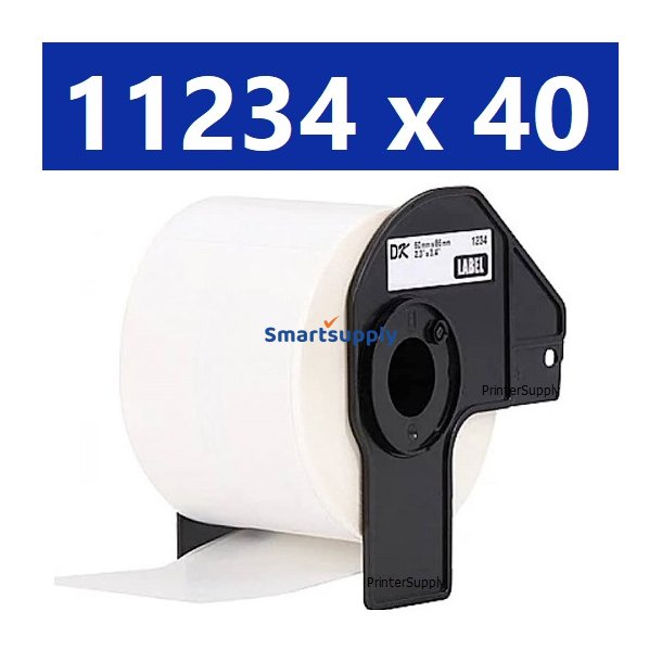 40 x Brother DK11234 navneskilte 60mm x 86mm kompatibel
