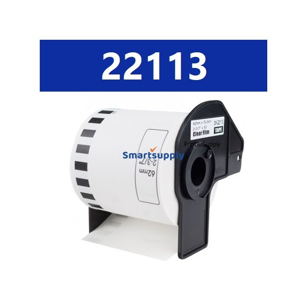 Brother DK22113 endel�s plastiktape 62mm x 15,2m kompatibel