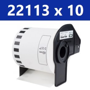 10 x Brother DK22113 plastiktape 6,2cm x 15,2m kompatibel