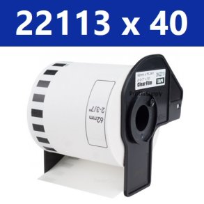 40 x Brother DK22113 plastiktape 6,2cm x 15,2m kompatibel