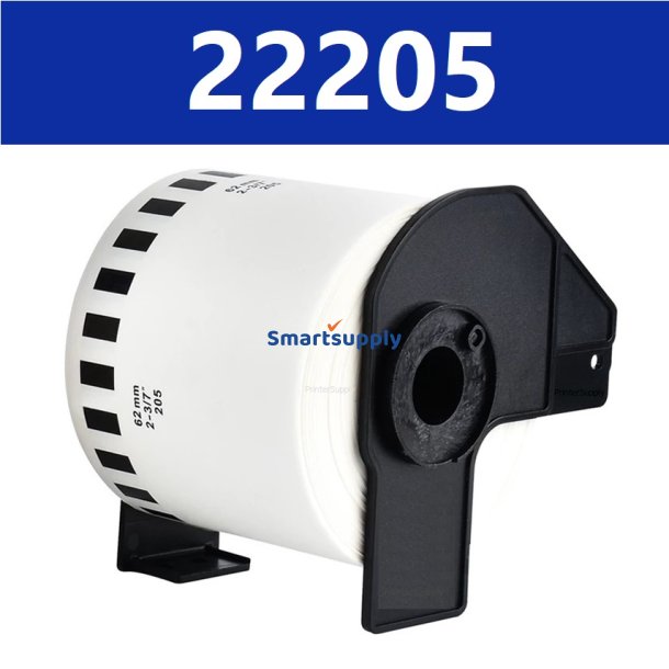 Brother DK22205 labels endels bane 62mm x 30,5m kompatibel
