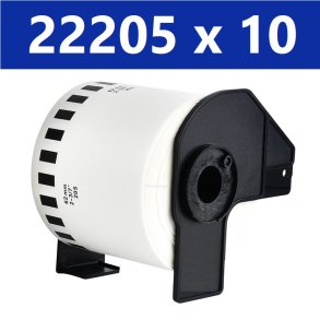 10 x Brother DK22205 endels bane 62mm x 30,5m kompatibel