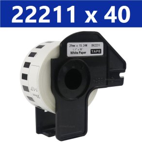 40 x Brother DK22211 filmtape labels 29mm x 15,2m kompatibel