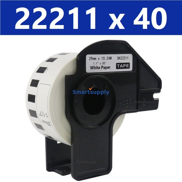 40 x Brother DK22211 filmtape labels 29mm x 15,2m kompatibel