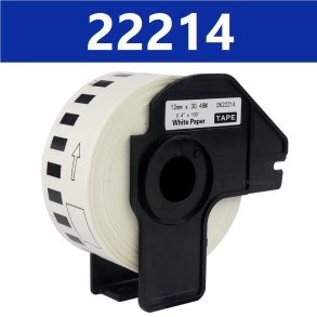 Brother DK22214 endels papirtape 12mm x 30,5m kompatibel
