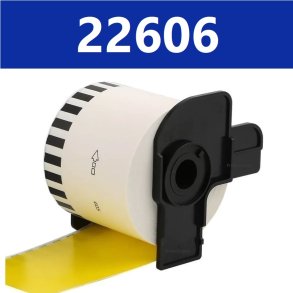 Brother DK22606 label sort p gul 62mmx15,2m kompatibel