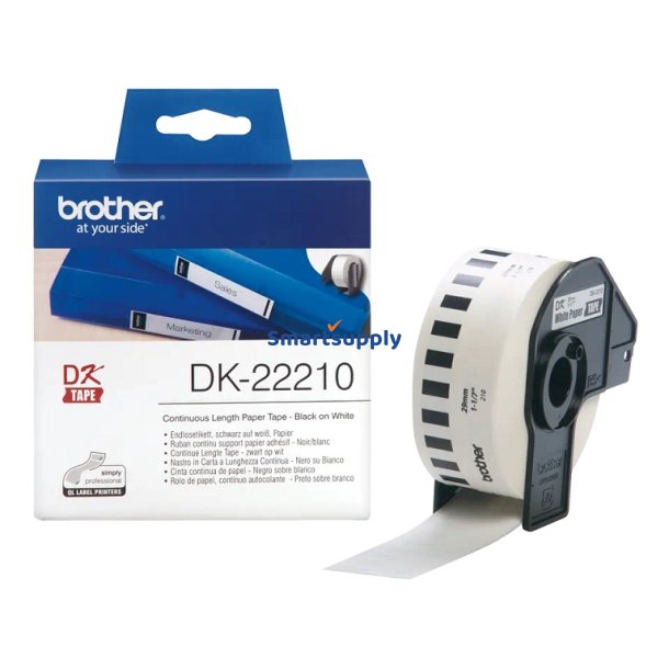 Brother DK22210 endels papirtape 29mm x 23m original