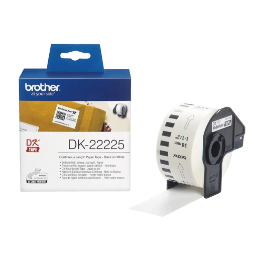 Brother DK22225 papirtape endel�s 38mm x 30,5m original