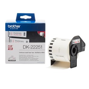 Brother DK22251 sort/rd p hvid label 62x15,2m original