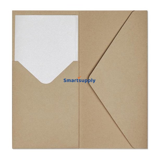 Dark beige kuverter m. indvendig lomme 5 stk. 110mm x 220mm (DL)