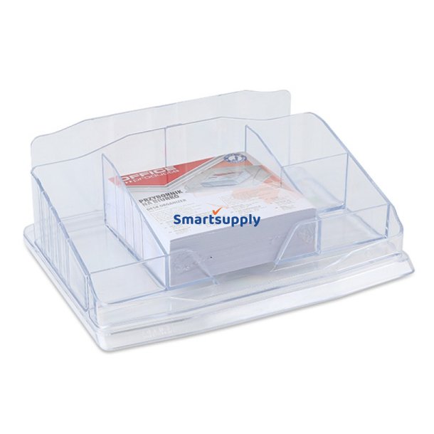 Desk organizer inkl. notes 6 rum - transparent