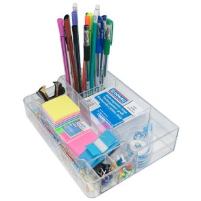 Desk organizer inkl. notes 9 rum - transparent