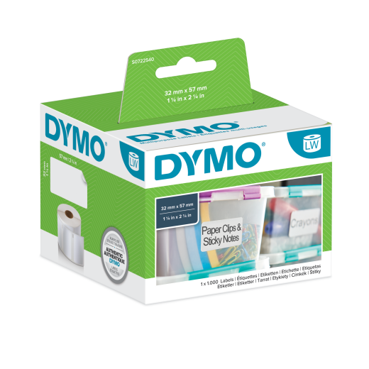 Dymo 11354 labels 57mm x 32mm (1.000 stk) original