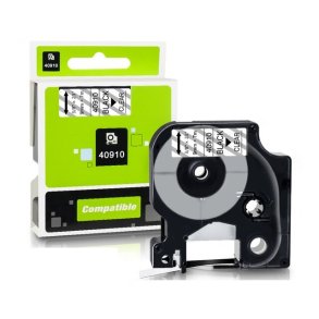 Dymo 40910 tape D1 sort p klar 9mm x 7m kompatibel
