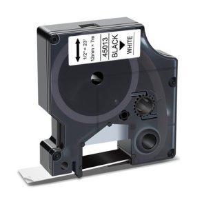 Dymo 45013 tape D1 sort p hvid 12mm x 7m kompatibel