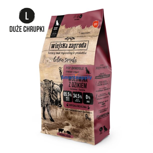Wiejska Zagroda Oksekd Med Vildsvin L  Trfoder Til Hunde  9 Kg