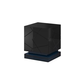 QIU sengebord 2 stk. 46x41,5x53 cm sort hjglans/sort hjglans