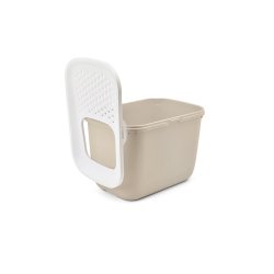 Savic Hop Kaffebrun Med Hvidt Lg  Kattebakke  58,5X39x39,5 cm  1 Stk