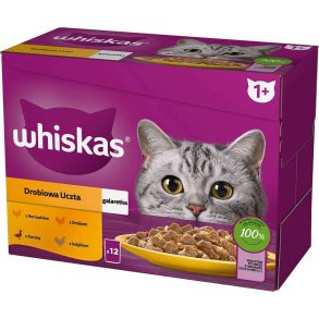 WHISKAS poset jelly poultry, duck, turkey, chicken - vdfoder til katte - 12x85 g