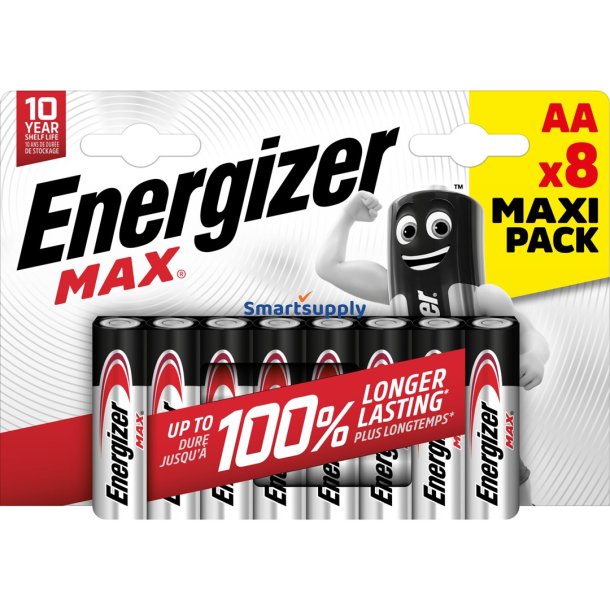 Energizer Batterier Alkaline Max Aa Lr6, 8 Stk, ko-Emballage