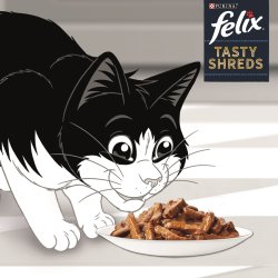 FELIX Tasty Shreds med laks og tun - 4x 80g