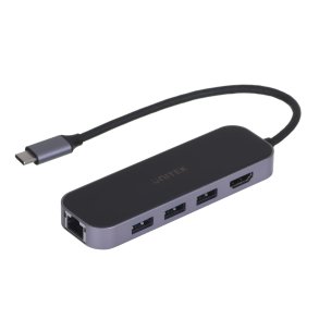 UNITEK HUB USB-C 3.1,RJ-45,3XUSB-A,HDMI,4K,PD100W