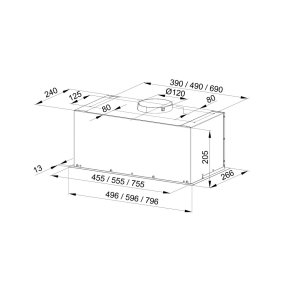 Underskabs emhtte MAAN Fiugi 2 60 310 m3/h, Sort